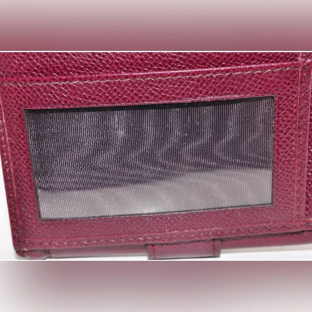 Salvatore Ferragamo Vara Ribbon Bi-Fold Wallet Leather Wine Red Auth EUC - Picture 10 of 16